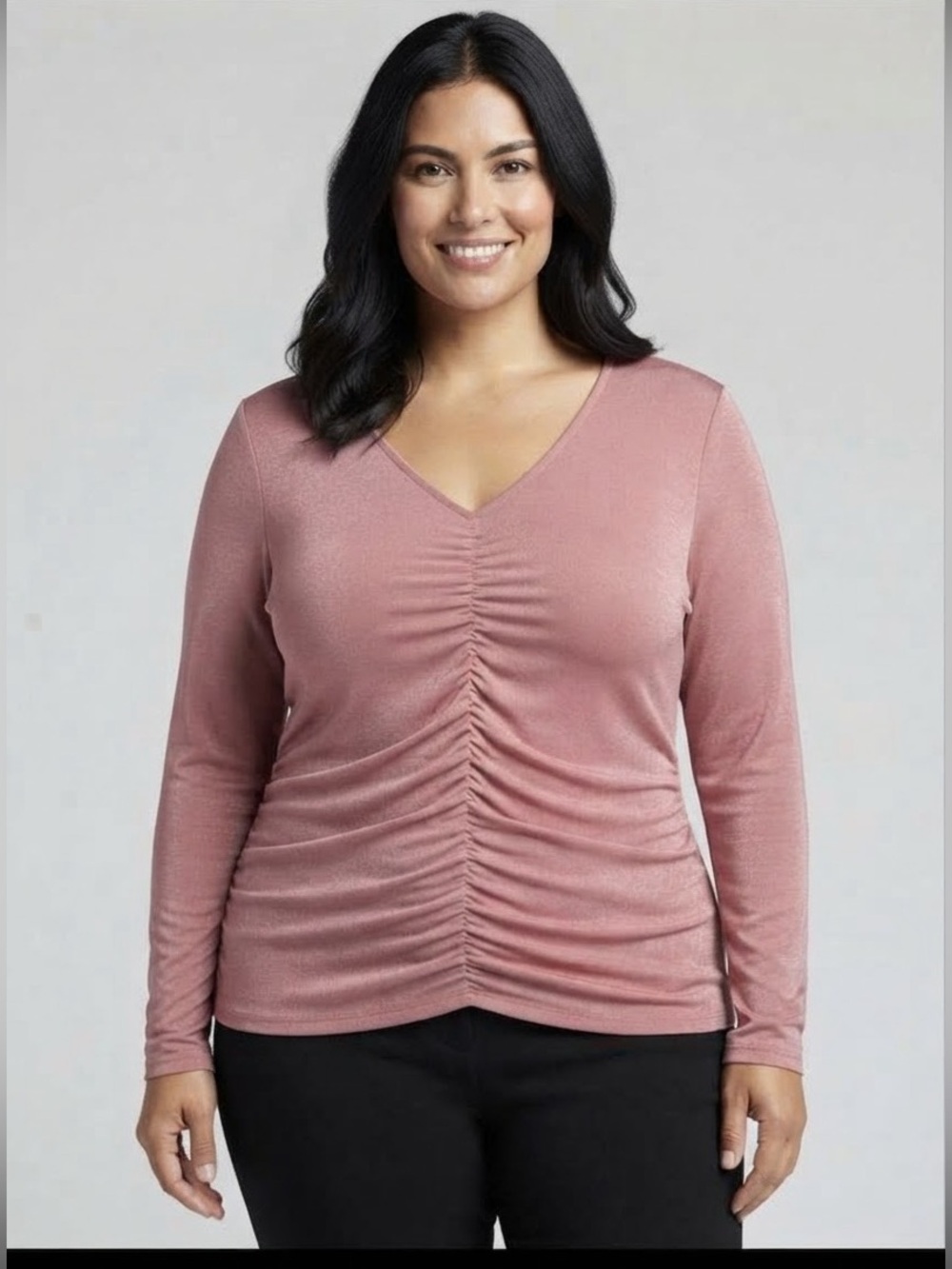 Calvin Klein Long Sleeve Ruched Top